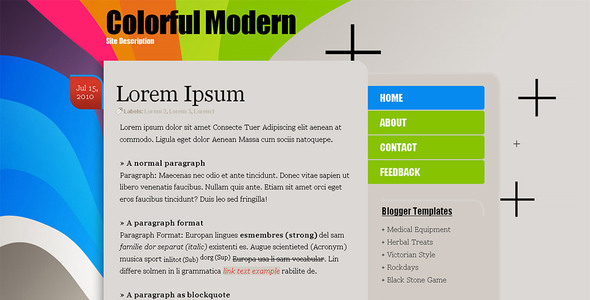 Colorful Modern Blogger Template Colorful Modern Blogger Template