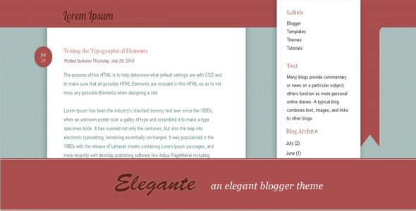 Elegante Blogger Template Elegante Blogger Template