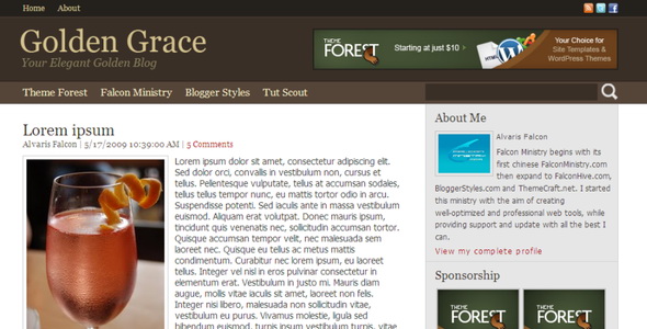 Golden Grace Blogger Template