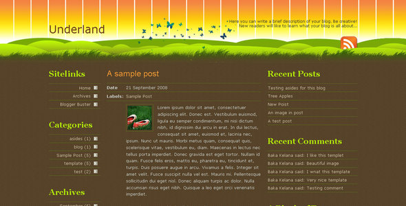 Underland Blogger Template