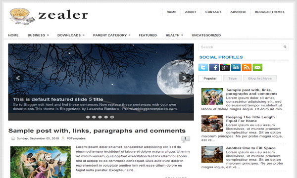 Zealer Blogger Template