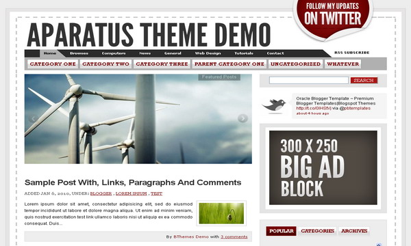 Aparatus Blogger Template