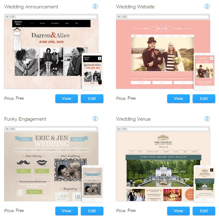 Wix Weddings Templates