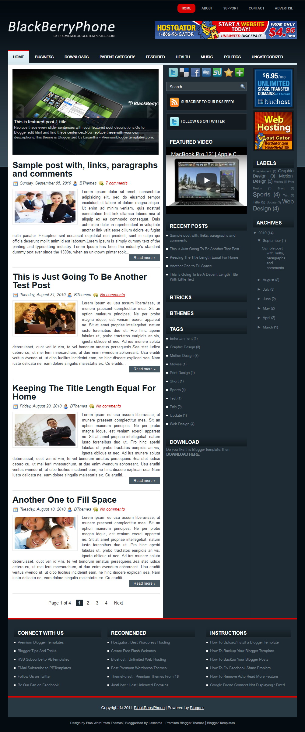 BlackBerryPhone Blogger Template