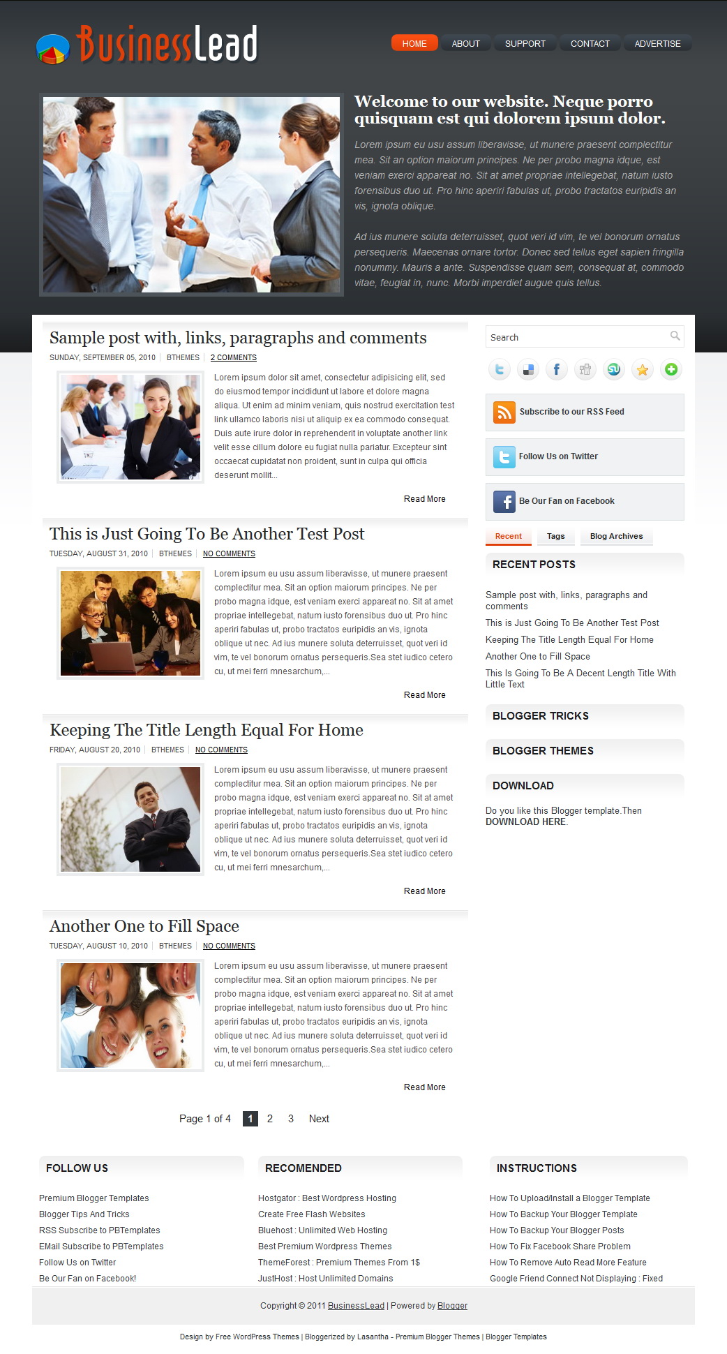 BusinessLead Blogger Template