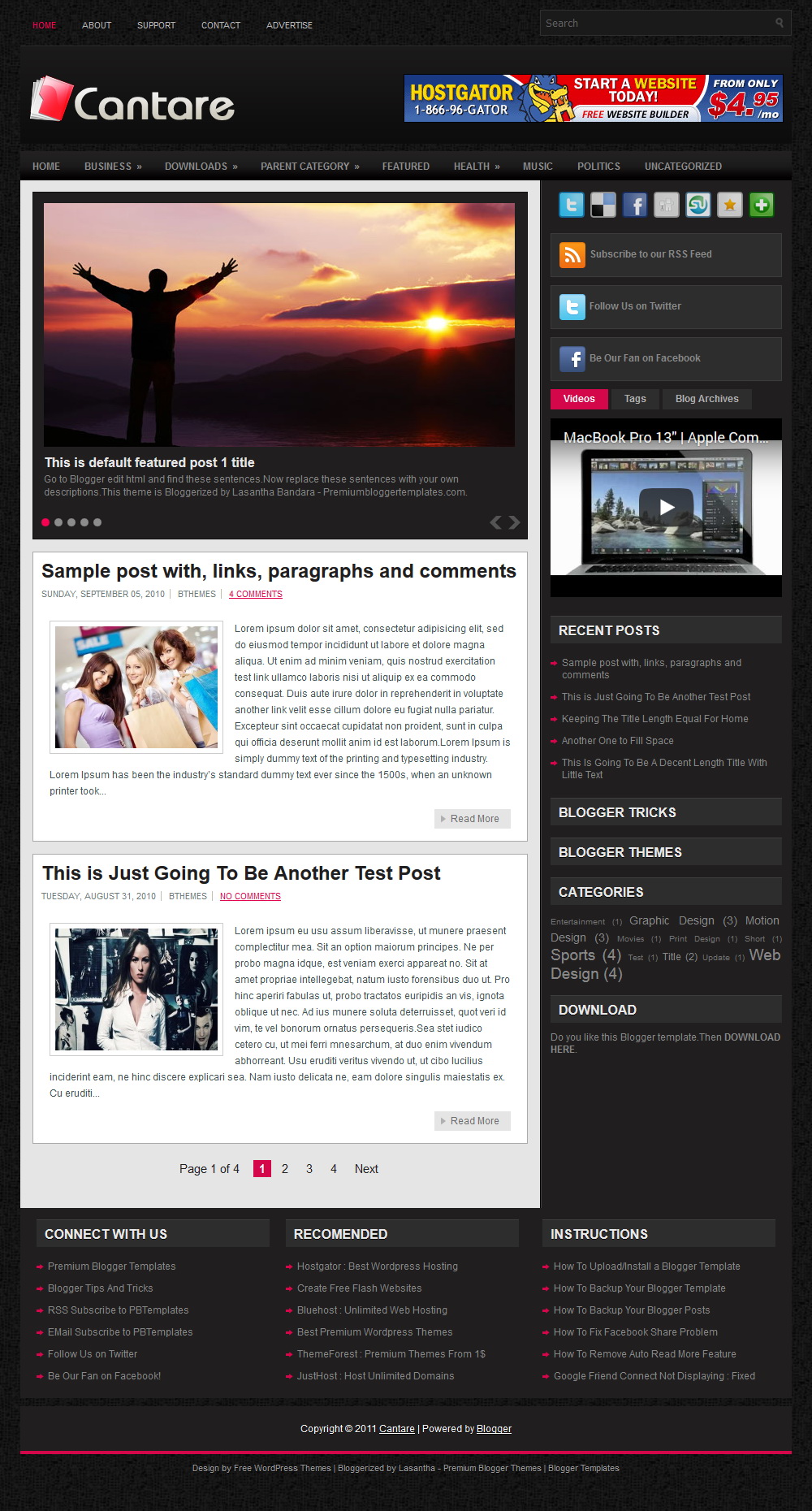 Cantare Blogger Template