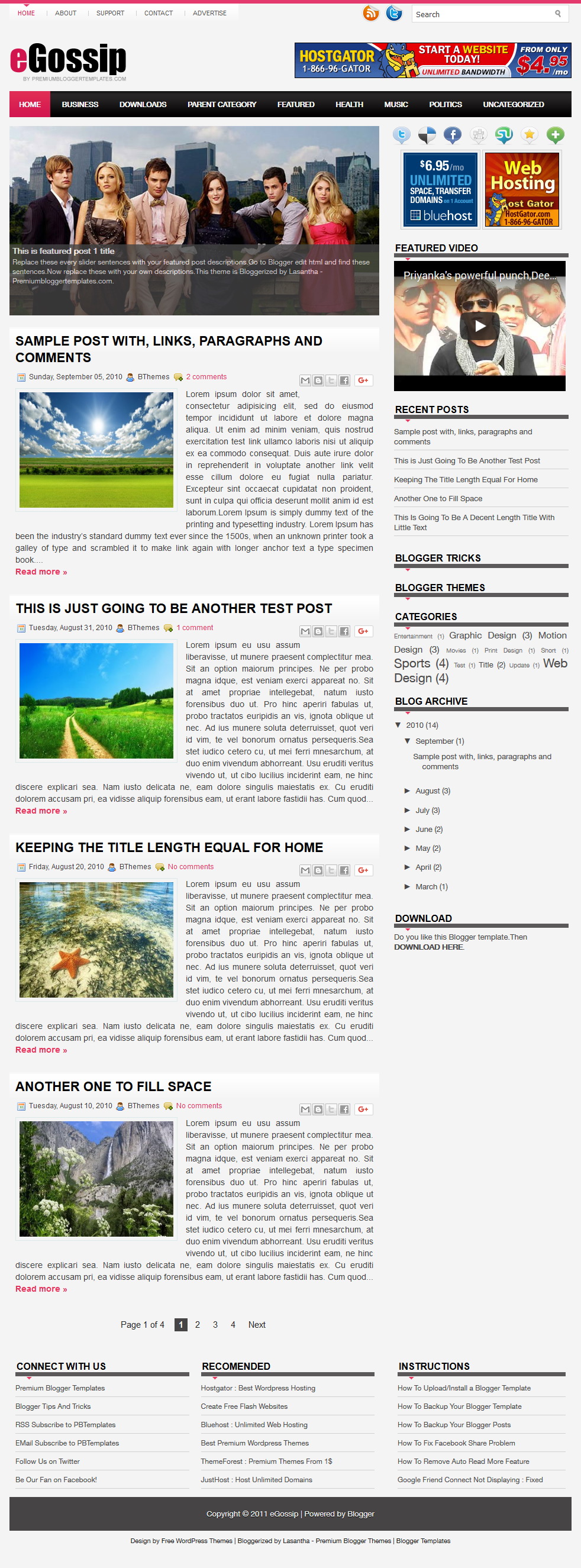 eGossip Blogger Template