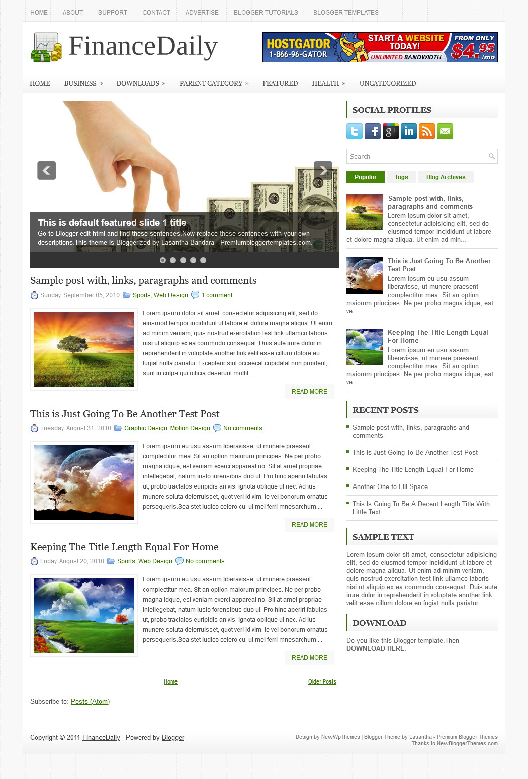 FinanceDaily Blogger Template