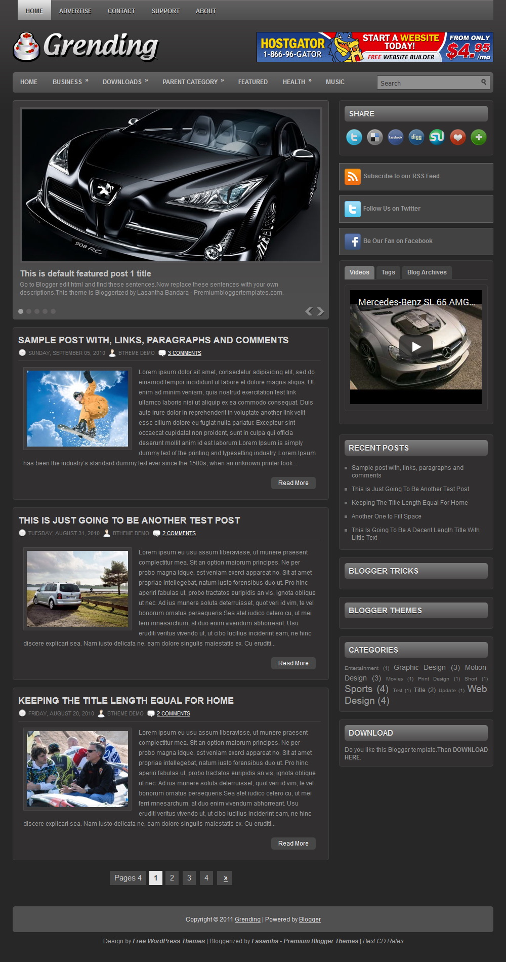 Grending Blogger Template