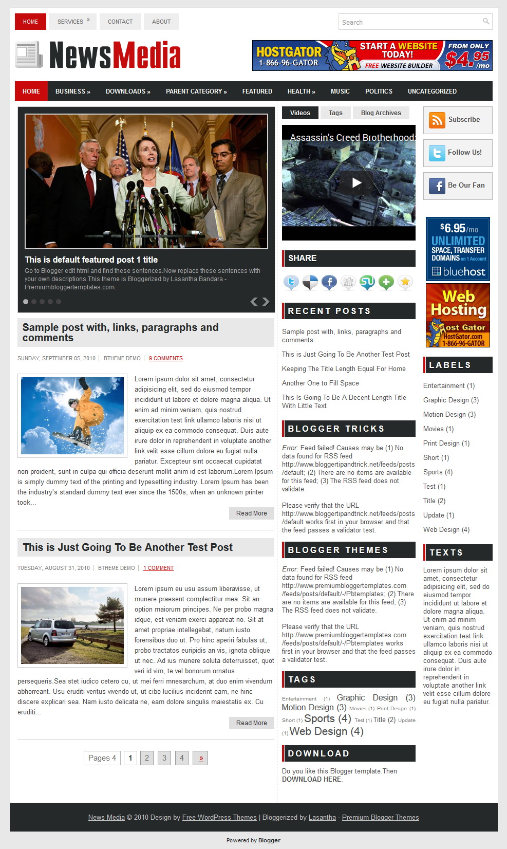 News Media Blogger Template