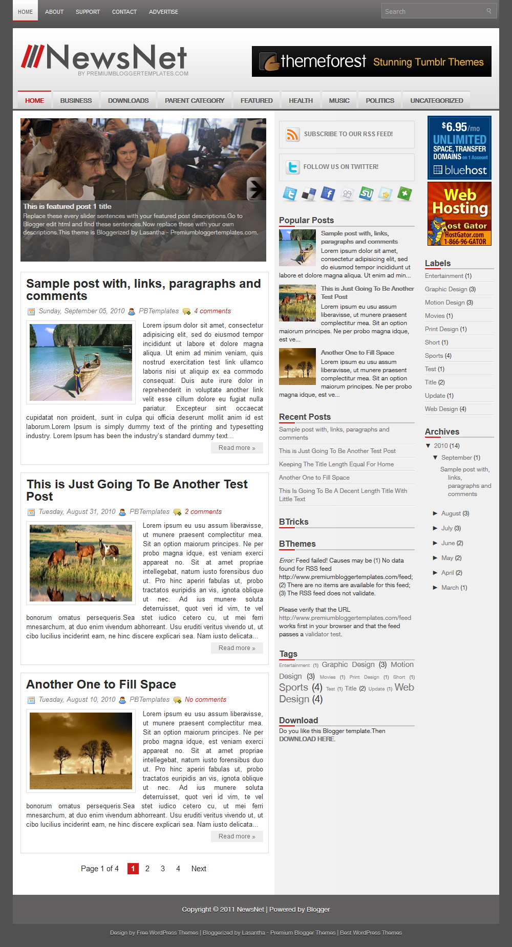 NewsNet Blogger Template