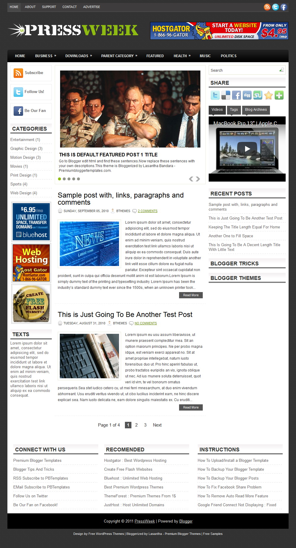 PressWeek Blogger Template