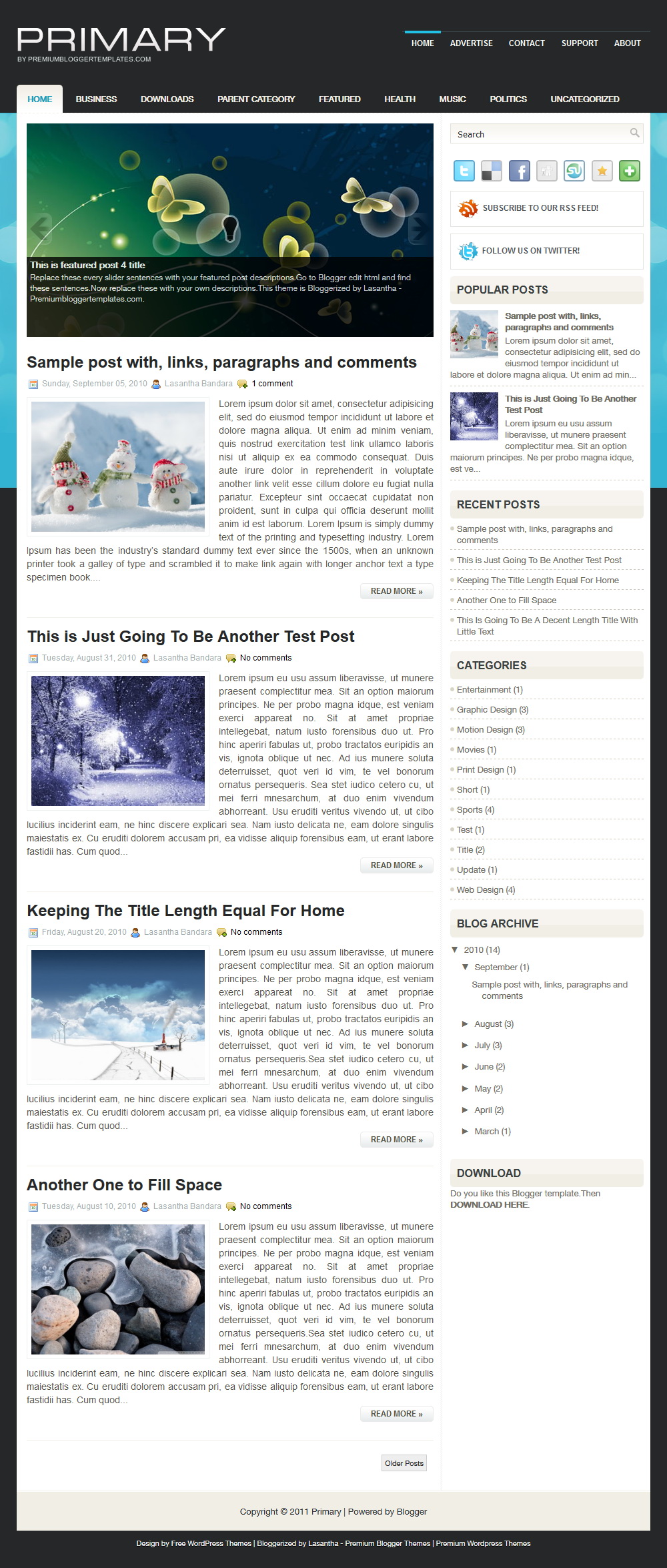 Primary Blogger Template