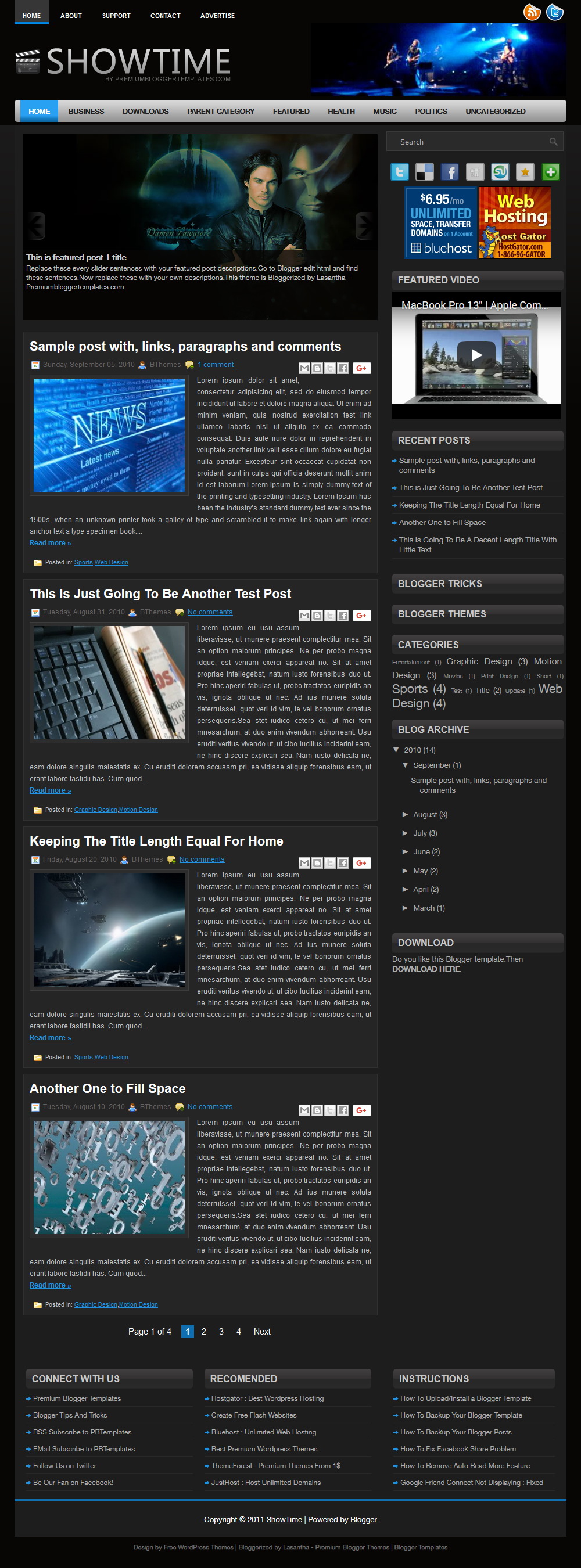 ShowTime Blogger Template