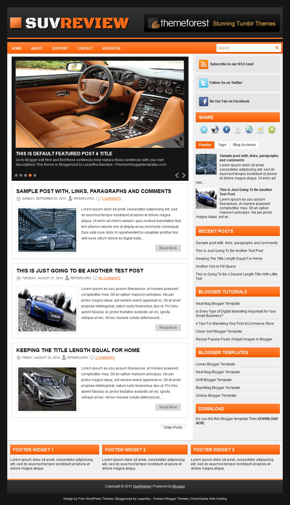 SuvReview Blogger Template