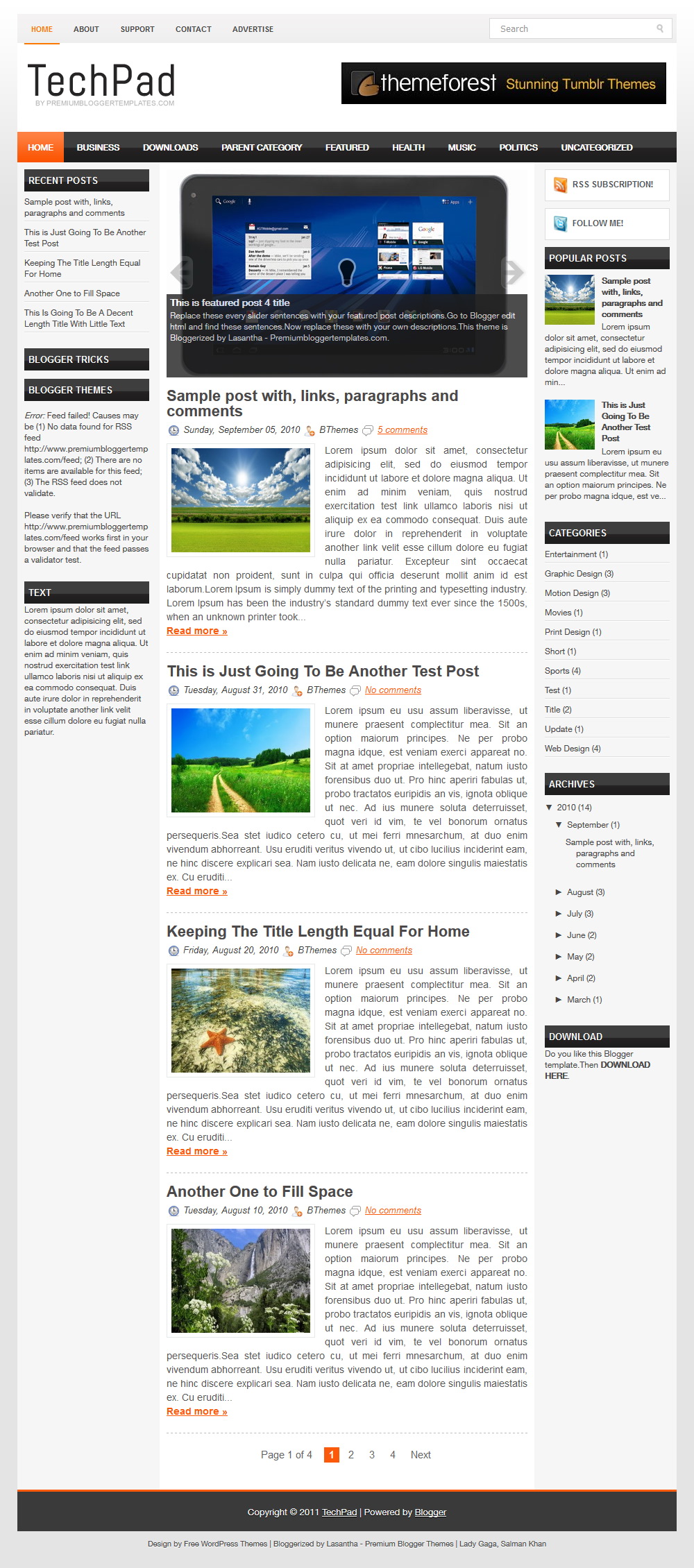 TechPad Blogger Template