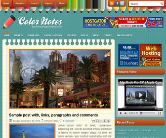ColorNotes Blogger Template