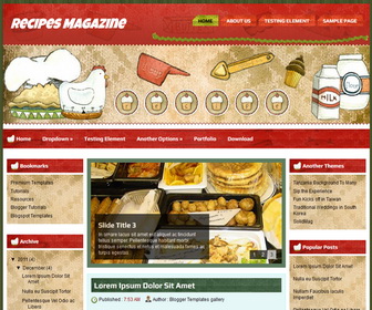 Recipes Magazine Blogger Template