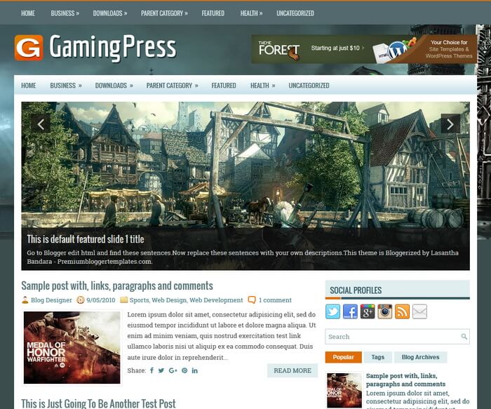 GamingPress Blogger Template