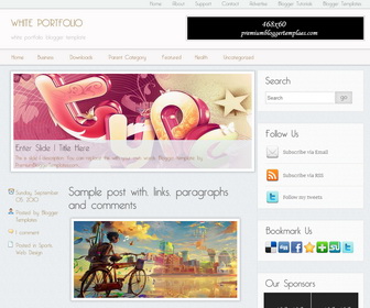 White Portfolio Blogger Template