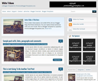 White Tribune Blogger Template