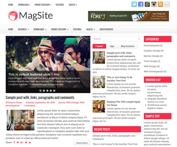 MagSite Blogger Template