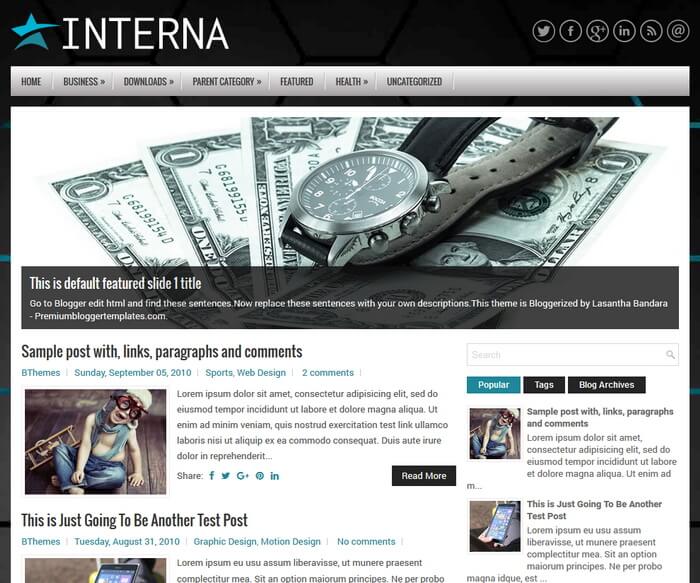 Interna Blogger Template