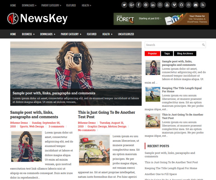 NewsKey Blogger Template
