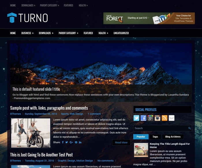 Turno Blogger Template