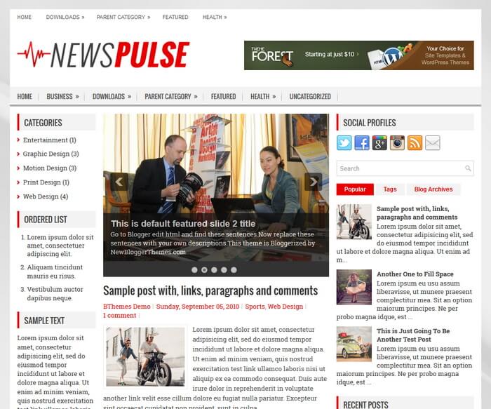 NewsPulse Blogger Template