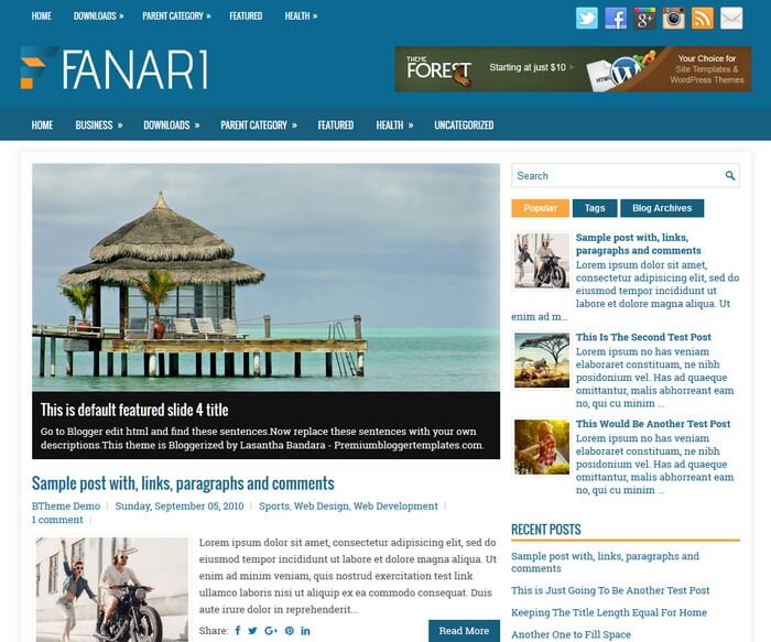 Fanari Blogger Template