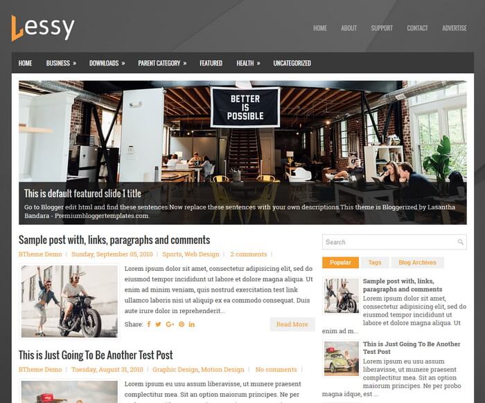 Lessy Blogger Template