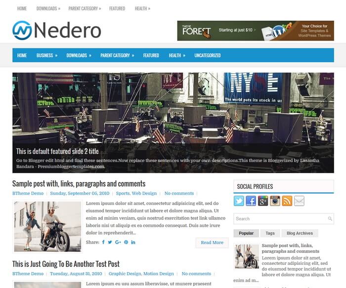 Nedero Blogger Template