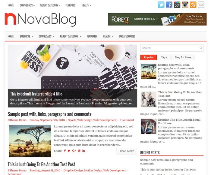 NovaBlog Blogger Template