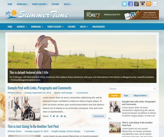 SummerTime Blogger Template