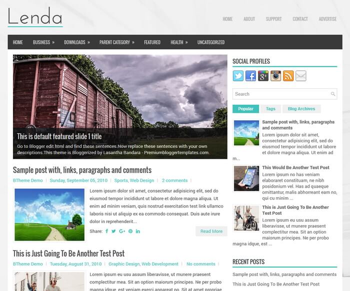 Lenda Blogger Template