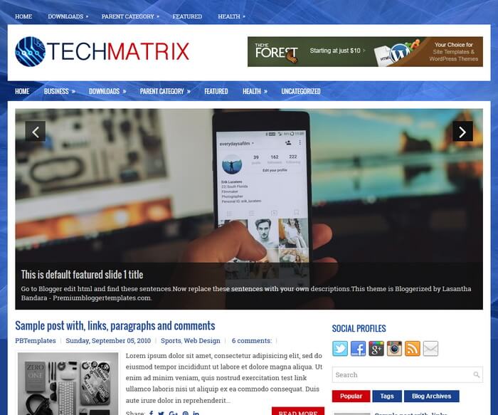 TechMatrix Blogger Template