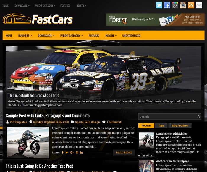 FastCars Blogger Template