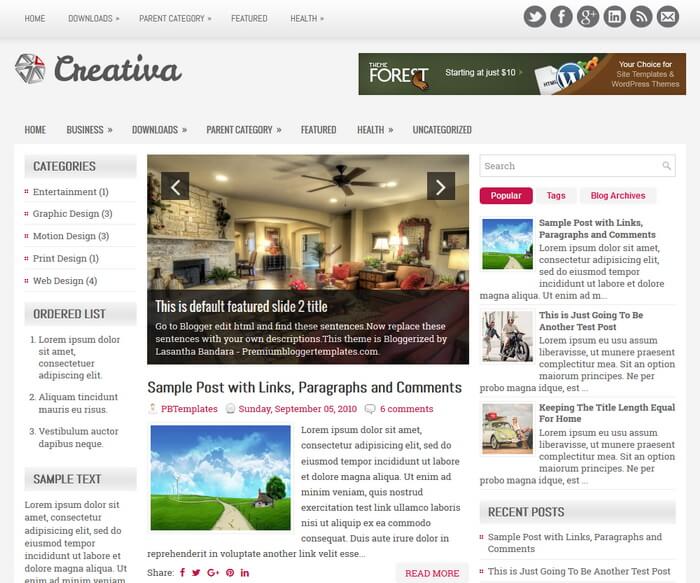 Creativa Blogger Template