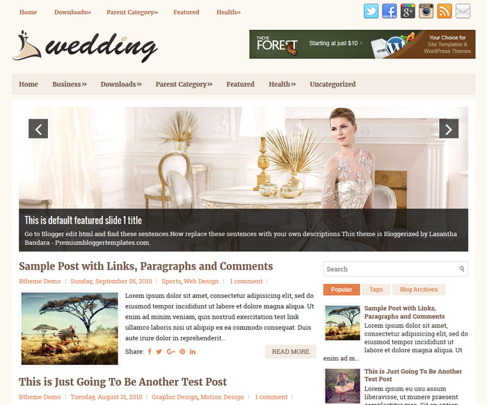 Wedding Blogger Template