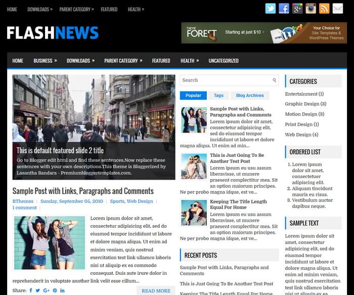 FlashNews Blogger Template