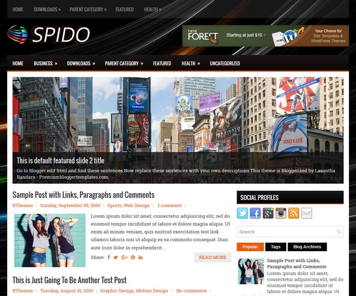 Spido Blogger Template