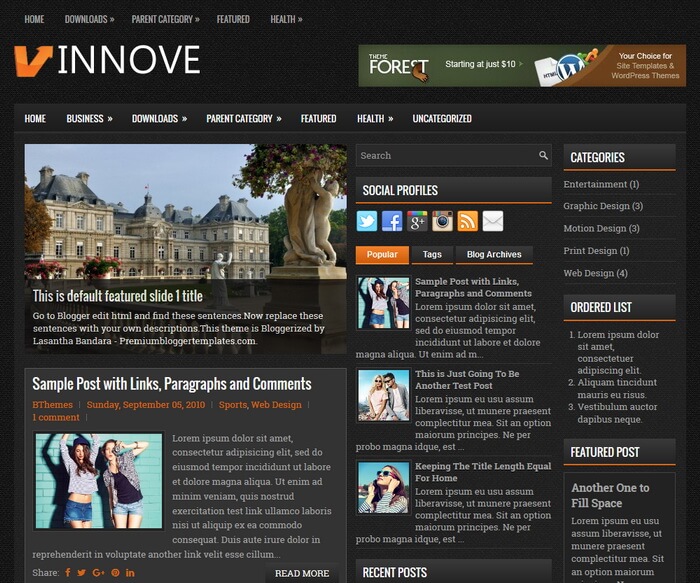 Innove Blogger Template