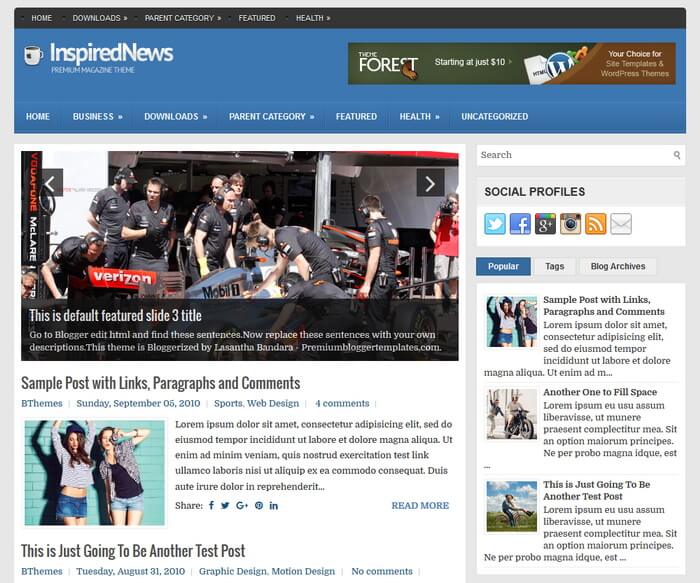 InspiredNews Blogger Template