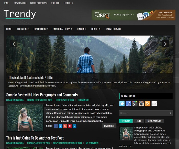 Trendy Blogger Template