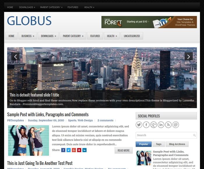 Globus Blogger Template