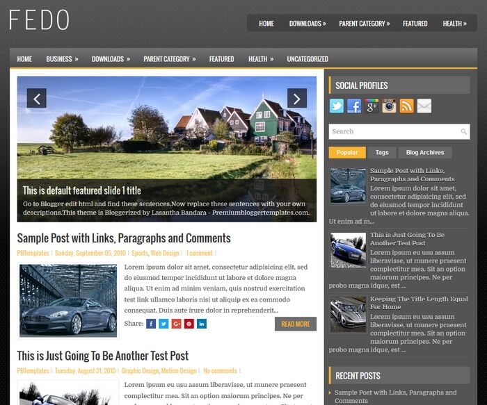 Fedo Blogger Template