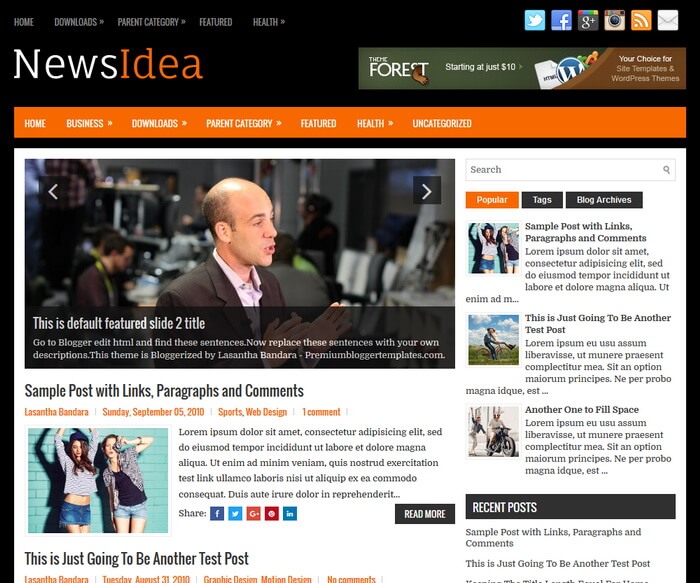 NewsIdea Blogger Template