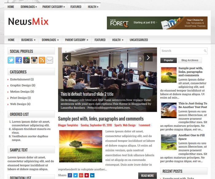 NewsMix Blogger Template