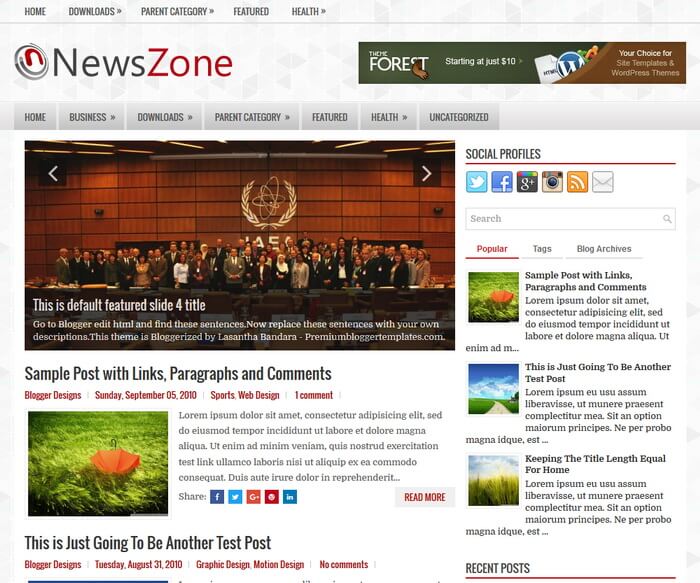 NewsZone Blogger Template